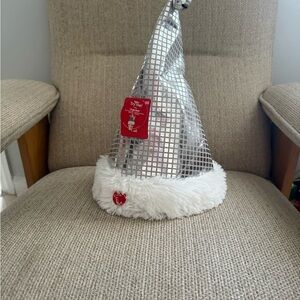 Silver and White Santa Hat